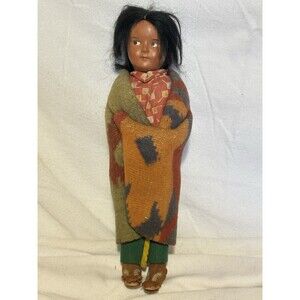 Antique Vintage Skookum Bully Good Indian Doll 10.5” Signed Janice Green